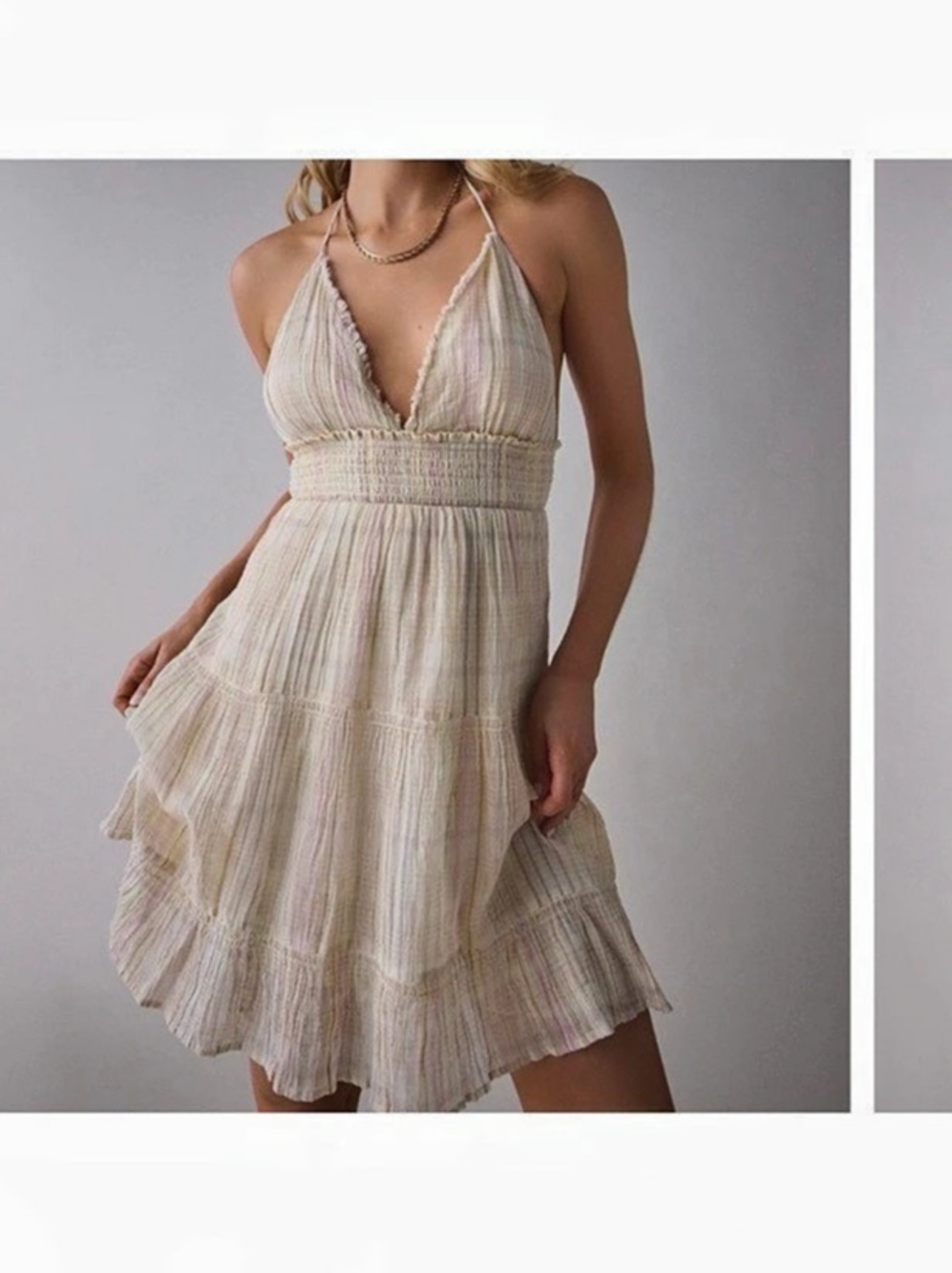 Kimchi Blu - phoebe cream/yellow/pink details summer cute NWT!